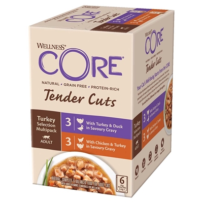 Wellness Core Tender Cuts Våtfoder Till Katt med Kalkon 6x85g